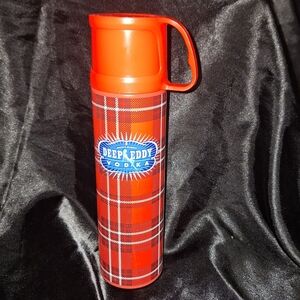 New Deep Eddy Vodka Thermos With Lid~Double Wall~Plaid~Flask